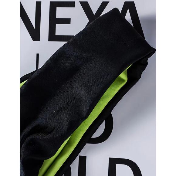 Black Green High Waisted Triangle Halter Top Cheeky String Bikini SMALL A-C Cup - Picture 6 of 7